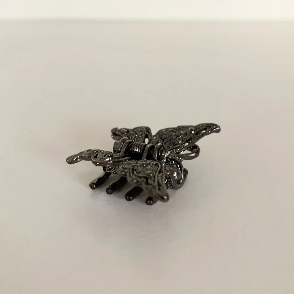 Gunmetal butterfly hair clip